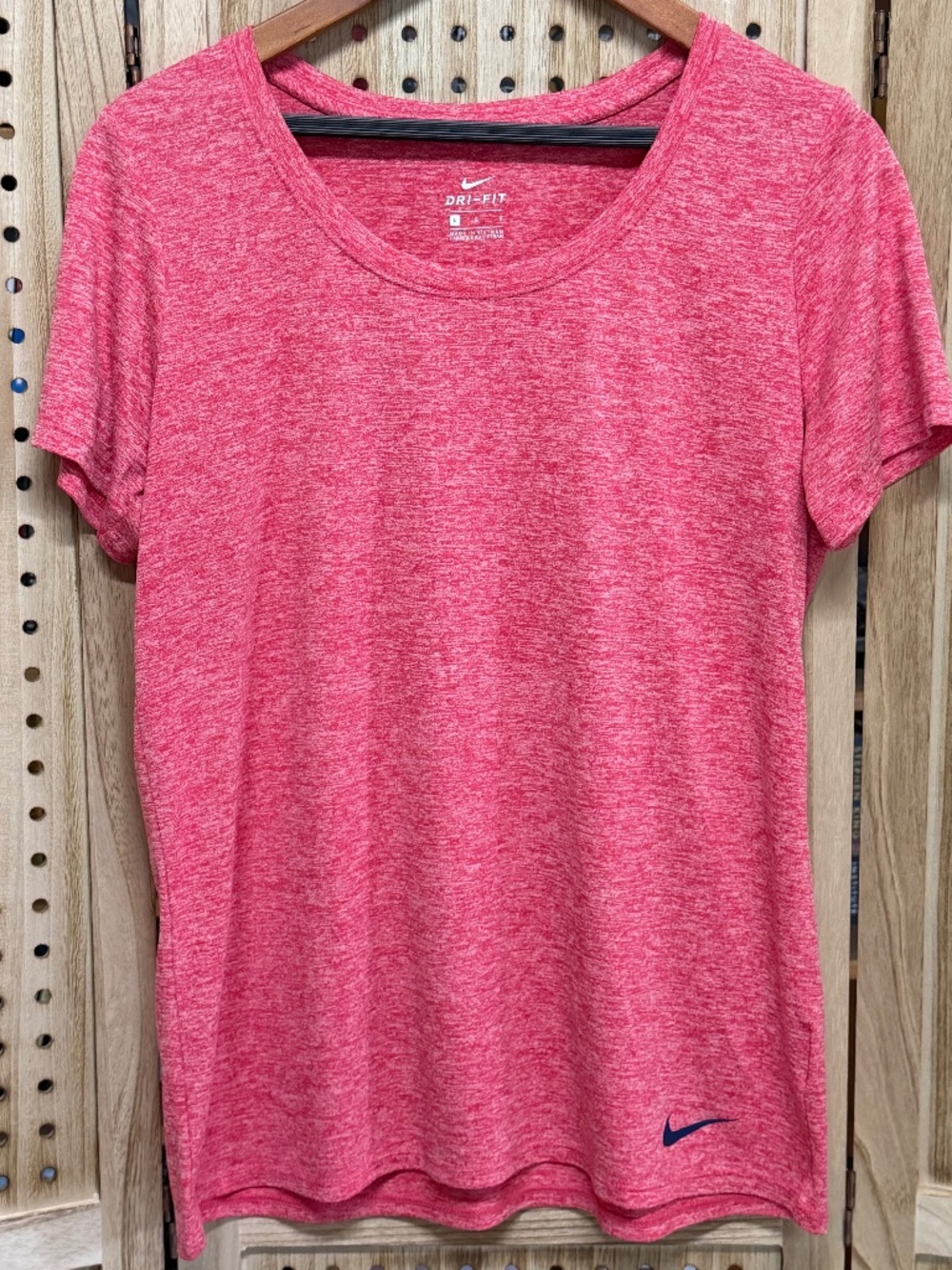 Nike Dri Fit Tee Pink Athletic Top Short Sleeve Size Large